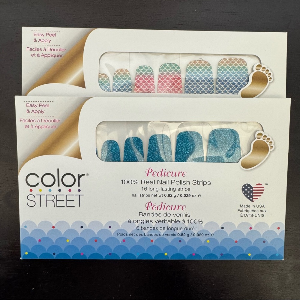Color Street Bundle of 2 New Unopened Pedicure Nail Polish Strip Packs
